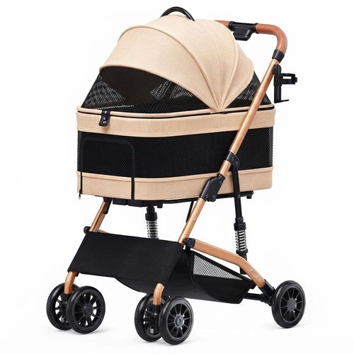 Pet Stroller for Small Dogs and Cats with Detachable Carrier